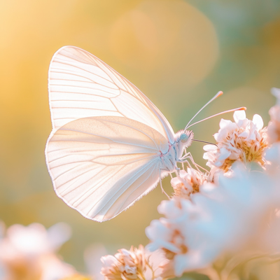 delicate butterfly resting on flowers with soft pastel colors and blurred background nature's beauty three natural elements